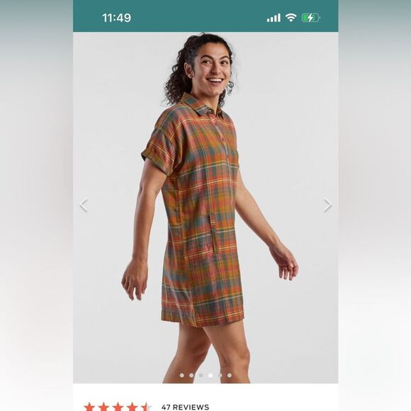 Toad & Co Plaiditude Short Sleeve Shirt Dress - Picture 3 of 11